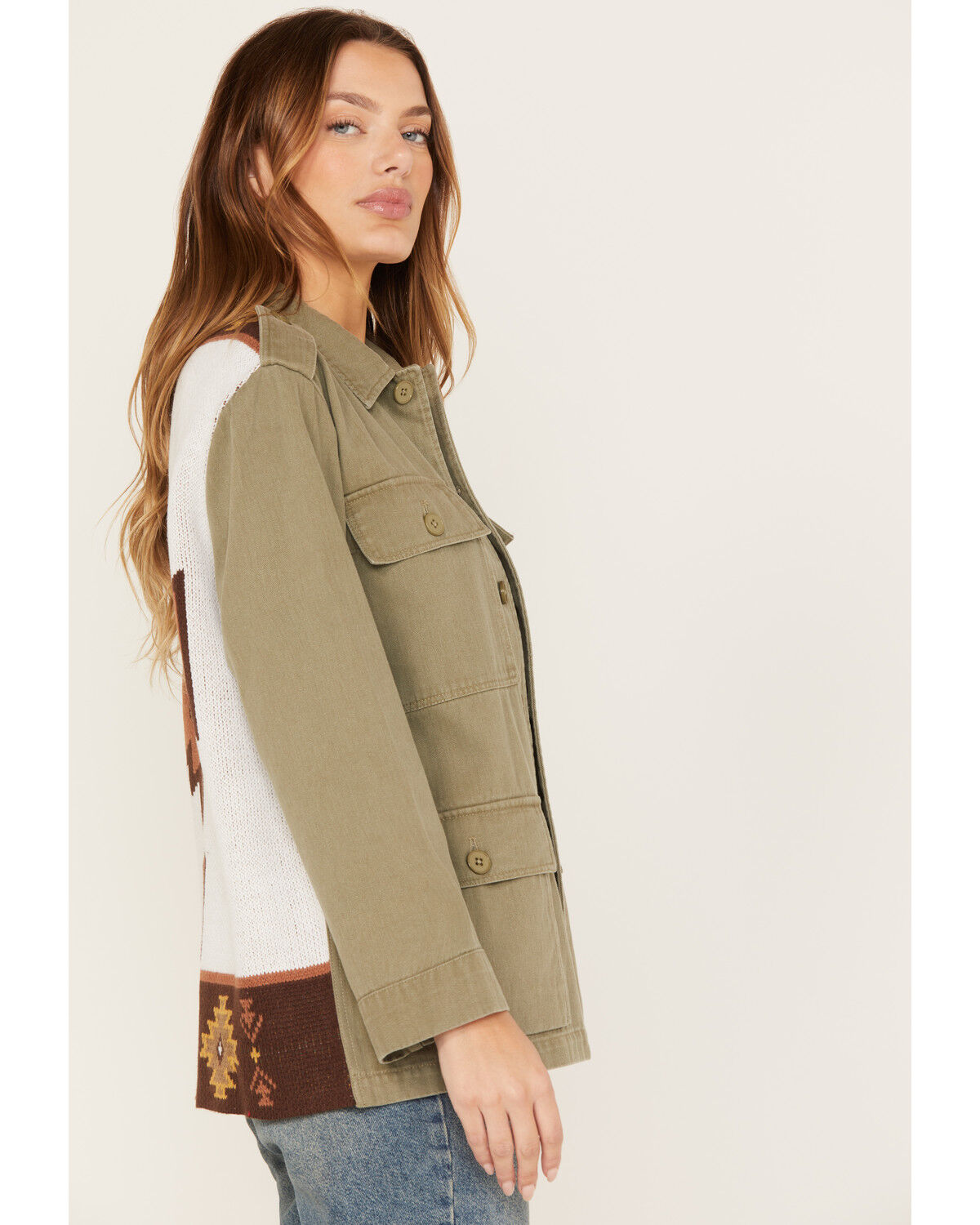 Image #4 - Wild Moss Women's Knit Back Western Jacket, Olive, hi-res
