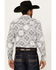 Image #4 - Cowboy Hardware Men's Bandana Print Long Sleeve Pearl Snap Western Shirt , White, hi-res