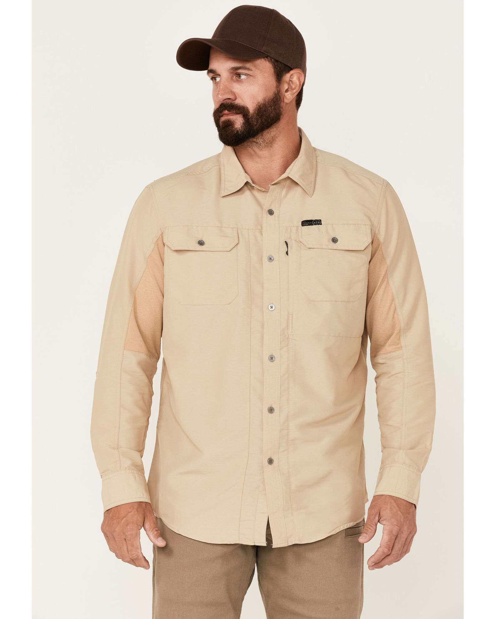 ATG™ by Wrangler Men's All Terrain Twill Mix Material Utility Long Sleeve  Western Shirt - Country Outfitter