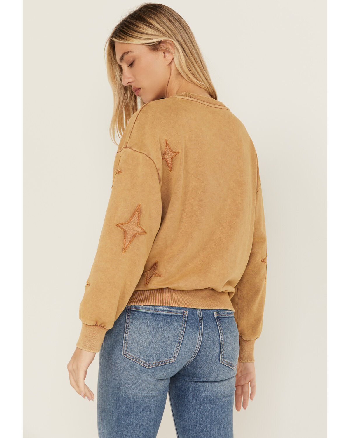Image #4 - Blue B Women's Yeehaw Crewneck, Taupe, hi-res