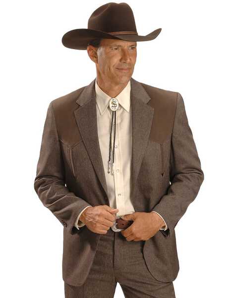 Image #1 - Circle S Men's Boise Western Suit Coat - Short, Reg, Tall, Chestnut, hi-res