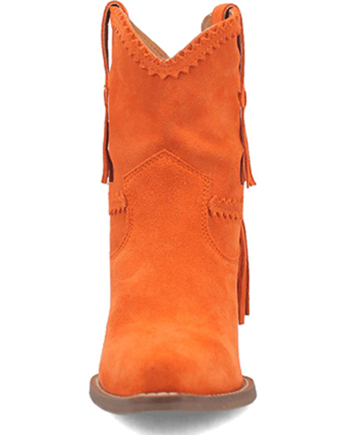 Image #4 - Dingo Women's Fandango Fringe Western Booties - Snip Toe, Orange, hi-res