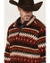 Image #2 - Cody James Men's Voyage Southwestern Striped Sherpa 1/4 Zip Pullover, Dark Red, hi-res