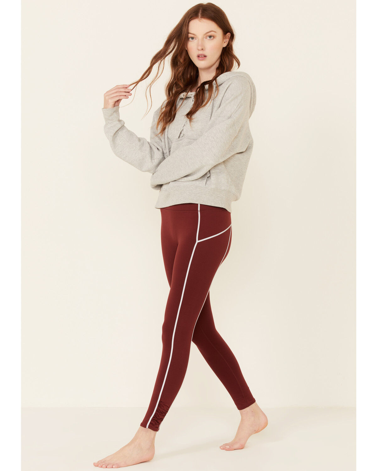 Image #1 - Free People Women's You're A Peach Leggings, Mahogany, hi-res