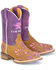 Image #1 - Tin Haul Girls' Mandala Western Boots - Broad Square Toe, Tan, hi-res