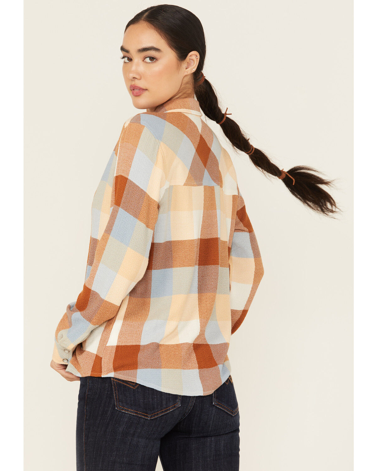 Image #4 - Idyllwind Women's Coppell Plaid Print Long Sleeve Snap Western Shirt, Yellow, hi-res