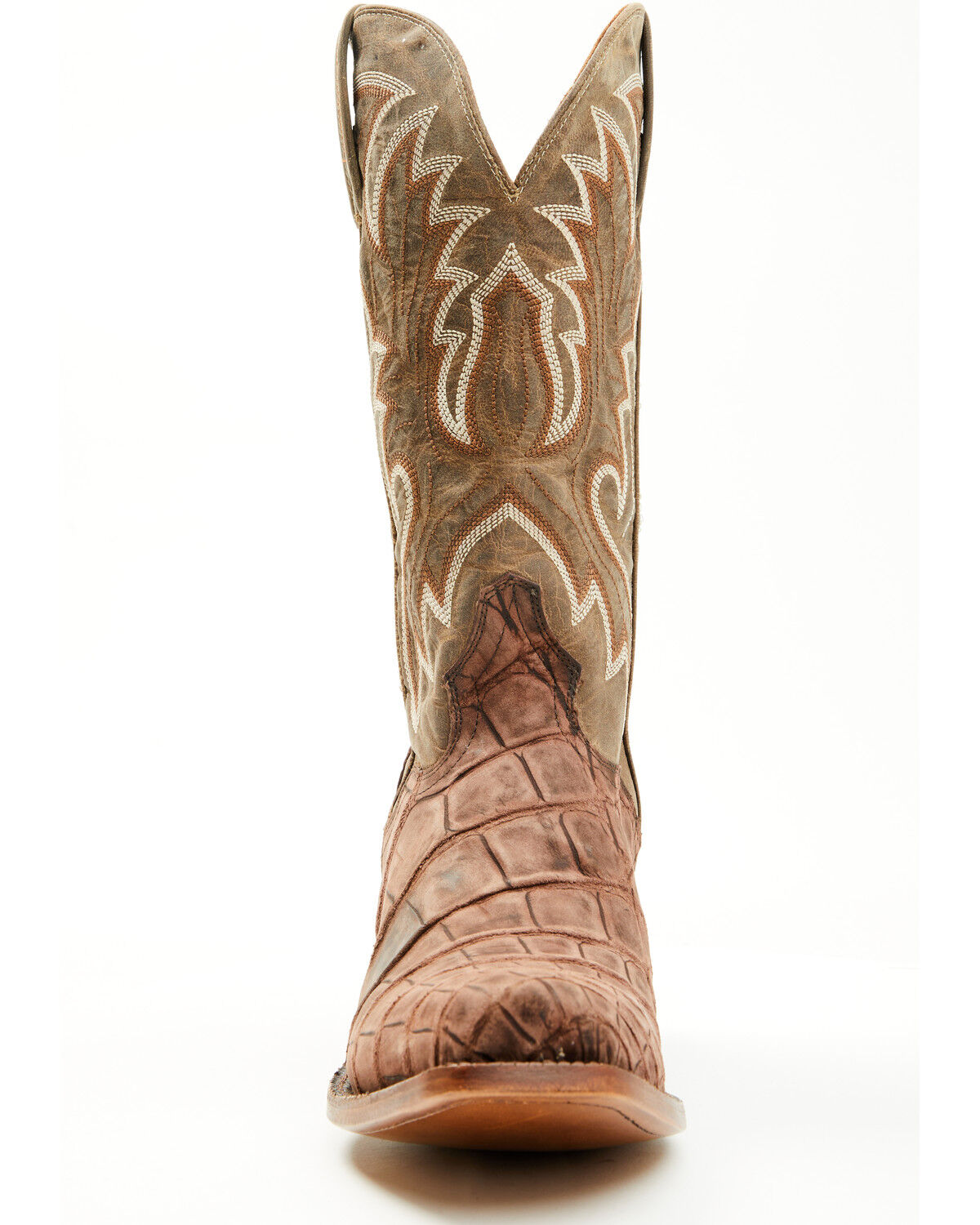 Image #4 - El Dorado Men's Exotic Alligator Western Boots - Square Toe, Brown, hi-res