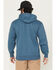 Image #4 - Carhartt Men's Rain Defender® Loose Fit Heavweight Quarter-Zip Hooded Pullover, Blue, hi-res