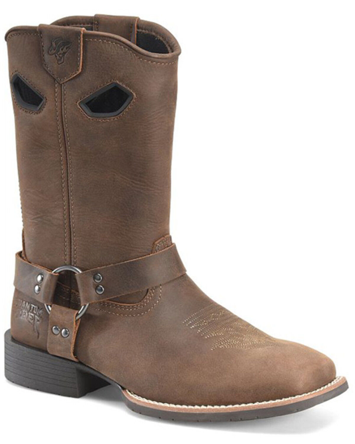 Image #1 - Double H Men's Kelliher Motorcycle Boots - Broad Square Toe, Brown, hi-res