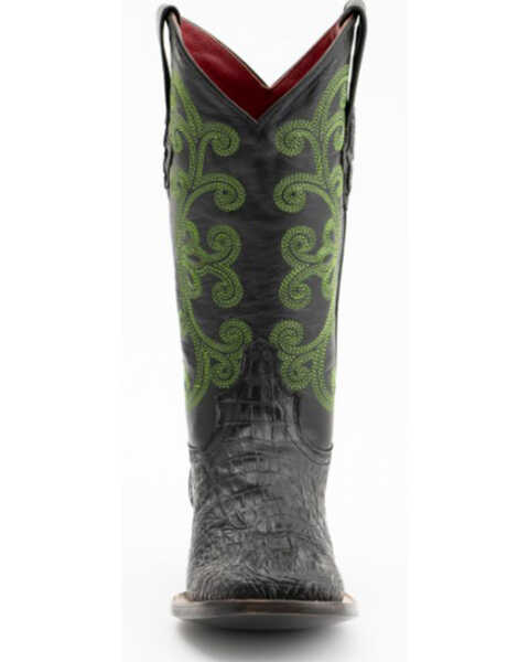 Image #3 - Ferrini Women's Caiman Croc Print Western Boots - Square Toe, Black, hi-res