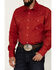 Image #3 - Roper Men's Amarillo Solid Long Sleeve Pearl Snap Stretch Western Shirt, Red, hi-res