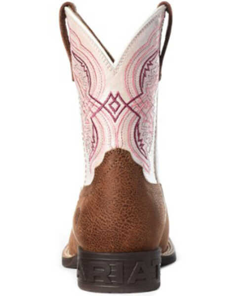 Image #3 - Ariat Girls' Double Kicker Western Boots - Broad Square Toe, Tan, hi-res