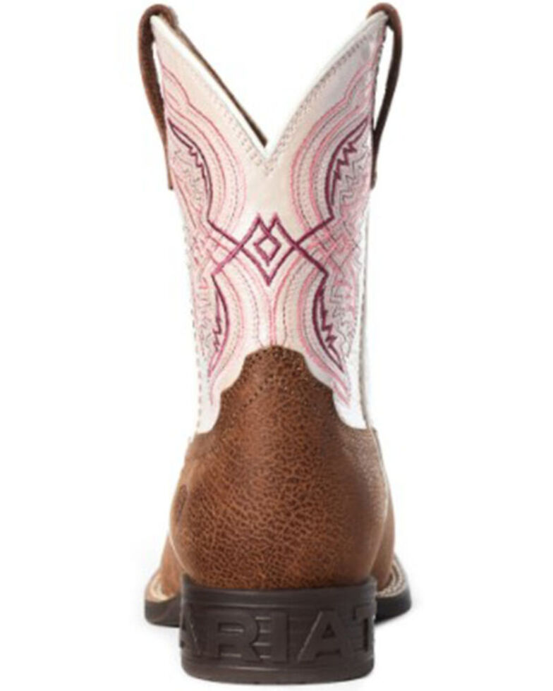 Ariat Girls' Double Kicker Western Boots - Round Toe, Tan, hi-res