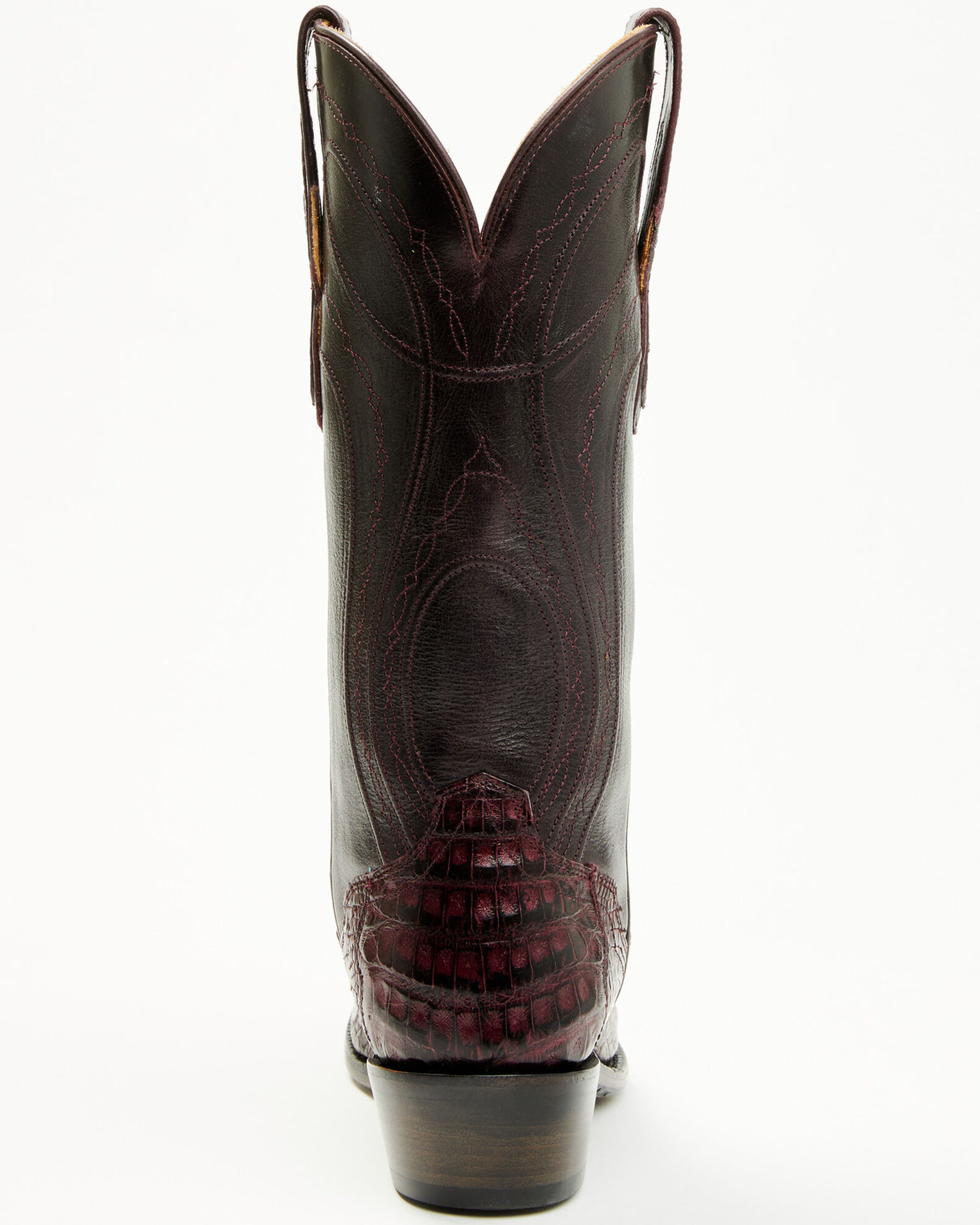 Image #5 - El Dorado Women's Holly Exotic Caiman Tall Western Boots - Snip Toe, Burgundy, hi-res