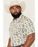 Image #2 - Cody James Men's Blossom Floral Print Short Sleeve Snap Western Shirt, Cream, hi-res