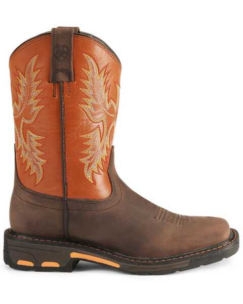 Image #2 - Ariat Boys' Earth WorkHog® Western Boots - Broad Square Toe, Earth, hi-res