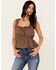 Image #1 - Cleo + Wolf Women's Bradley Floral Printed Tank Top, Chocolate, hi-res