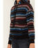 RANK 45 Women's Serape Stripe Plush Fleece Hoodie, Black, hi-res
