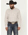 Image #1 - RANK 45® Men's Romans Medallion Print Long Sleeve Snap Performance Western Shirt, White, hi-res