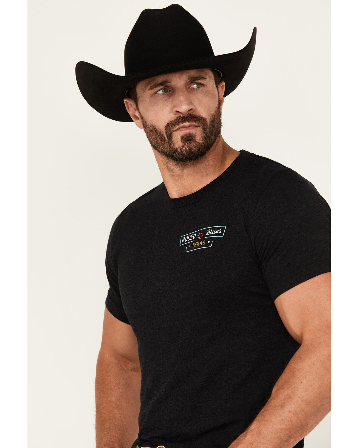 Image #4 - Rode Time Men's Rodeo Blues Short Sleeve Graphic T-Shirt, Black, hi-res