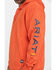 Ariat Men's Volcanic Heather Rebar Graphic Hooded Work Sweatshirt , Heather Orange, hi-res