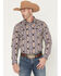 Image #1 - RANK 45® Men's White Mountain Southwestern Striped Print Long Sleeve Snap Stretch Western Shirt, Multi, hi-res