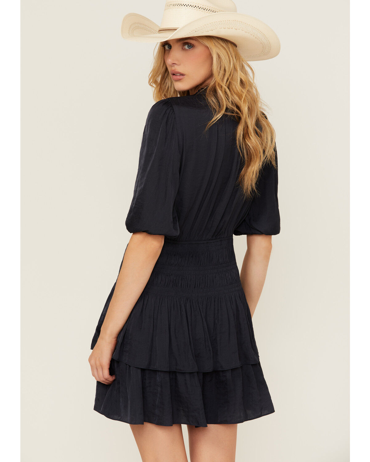 Image #4 - Revel Women's Solid Long Sleeve Mini Dress, Navy, hi-res