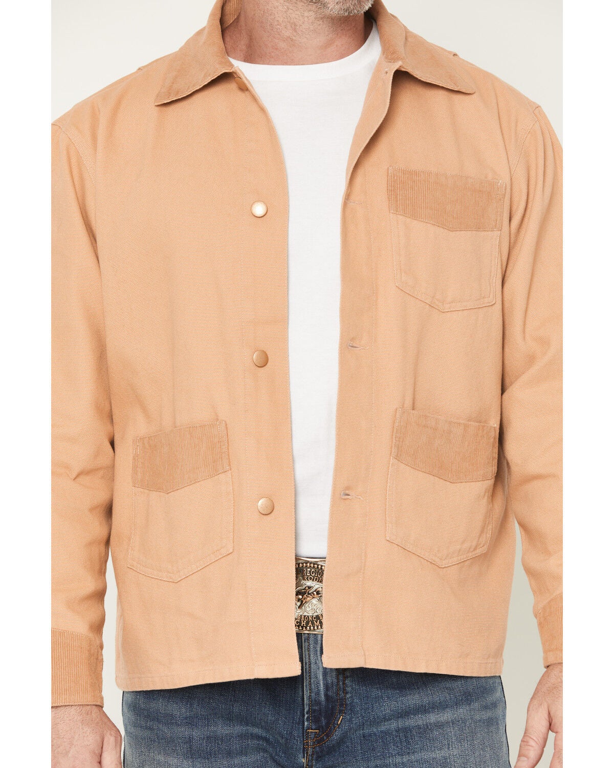 Image #3 - Outback Trading Co Men's Cowboy Brush Canvas Button-Down Jacket, Camel, hi-res