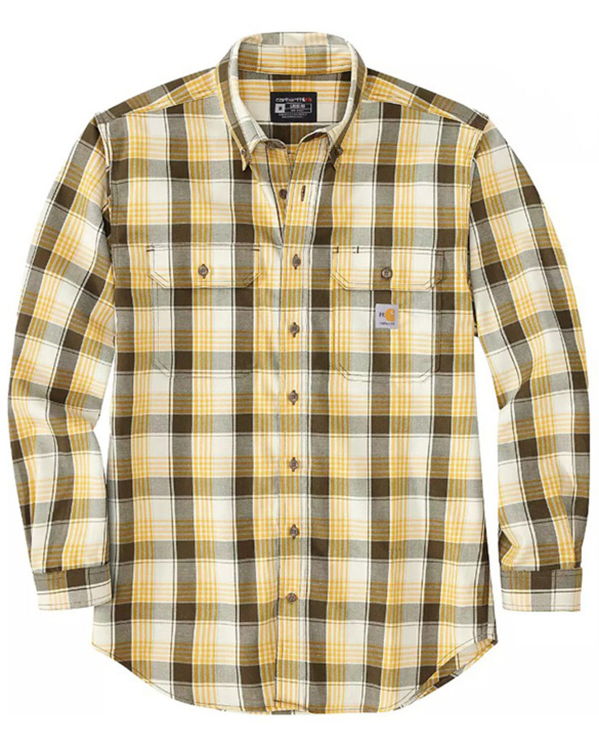 Image #1 - Carhartt Men's FR Rugged Flex® Loose Fit Twill Plaid Print Long Sleeve Shirt, No Color, hi-res