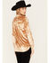 Image #4 - Rock & Roll Denim Women's Velvet Long Sleeve Button-Down Shirt, Tan, hi-res