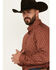 Image #3 - Cody James Men's Kenneth Southwestern Geo Print Long Sleeve Button-Down Stretch Western Shirt - Tall, Red, hi-res