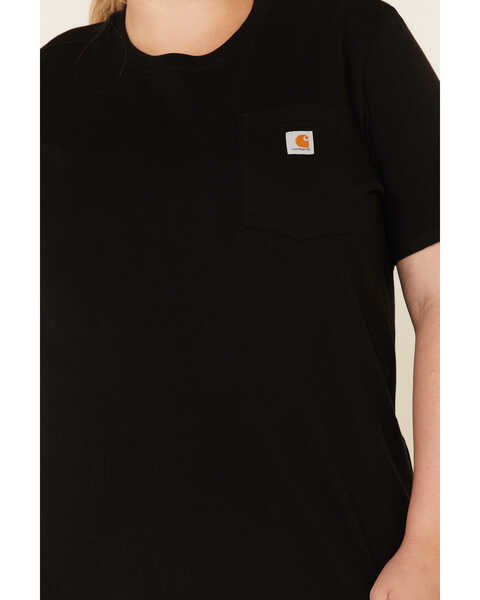 Image #3 - Carhartt Women's Chest Pocket Sleeve Work T-Shirt - Plus, Black, hi-res