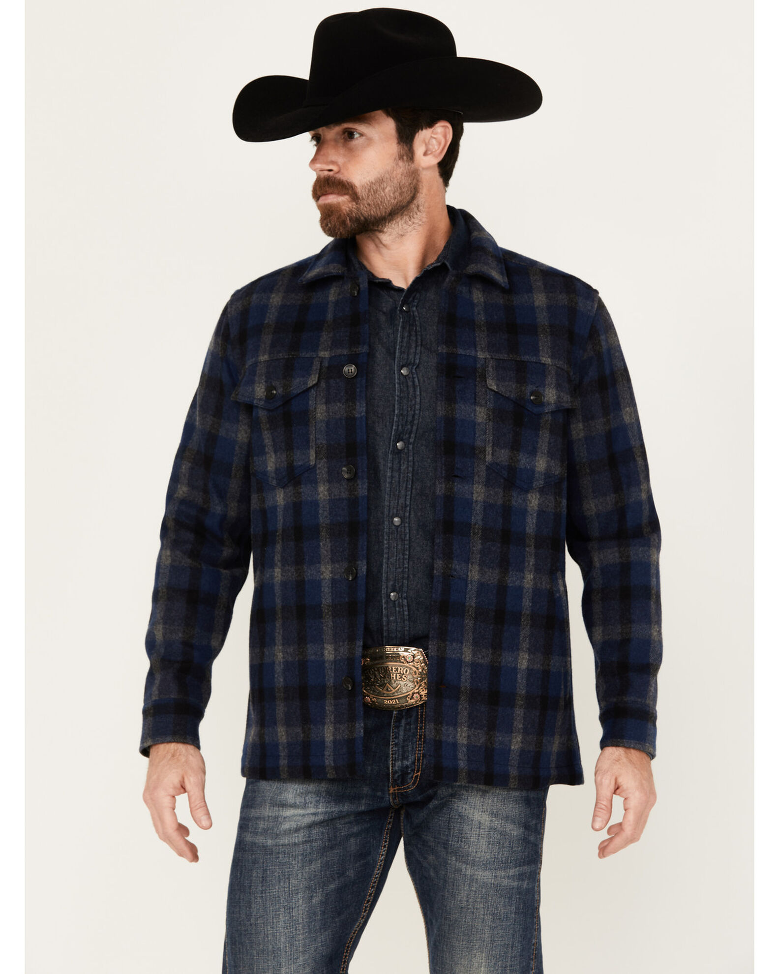 Product Name: Pendleton Men's Lawson Plaid Print Long Sleeve Button-Down  Shirt Jacket