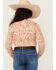 Image #4 - Shyanne Girls' Ash Floral Print Long Sleeve Pearl Snap Stretch Western Shirt, Gold, hi-res