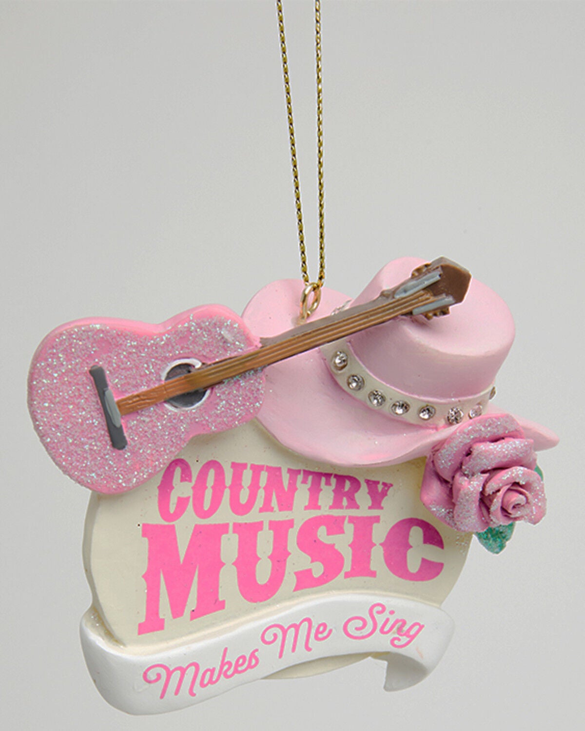 Image #1 - Kurt Adler Country Music Makes Me Sing Ornament, Multi, hi-res