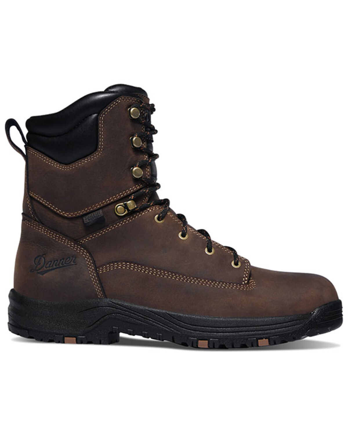 Image #2 - Danner Men's 8" Caliper Work Boots - Soft Toe, Brown, hi-res