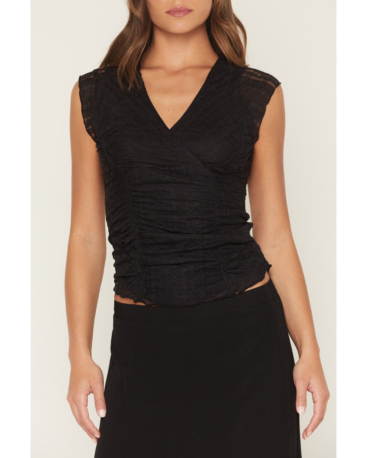 Image #3 - Shyanne Women's Lizlane Lace Short Sleeve Shirt, Black, hi-res