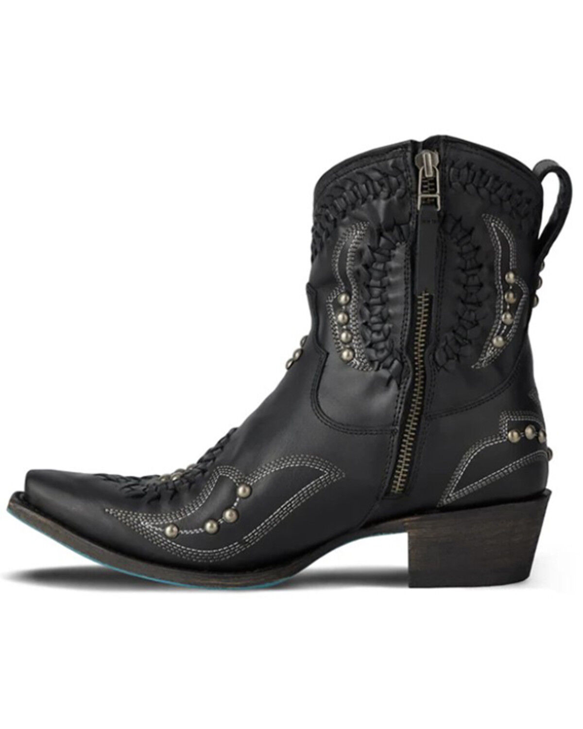 Image #3 - Lane Women's Cossette Western Booties - Snip Toe, Jet Black, hi-res
