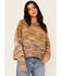 Image #1 - Cleo + Wolf Women's Spacedye Crew Neck Sweater, Brown, hi-res