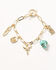 Image #1 - Shyanne Women's Golden Charm Bracelet, Gold, hi-res