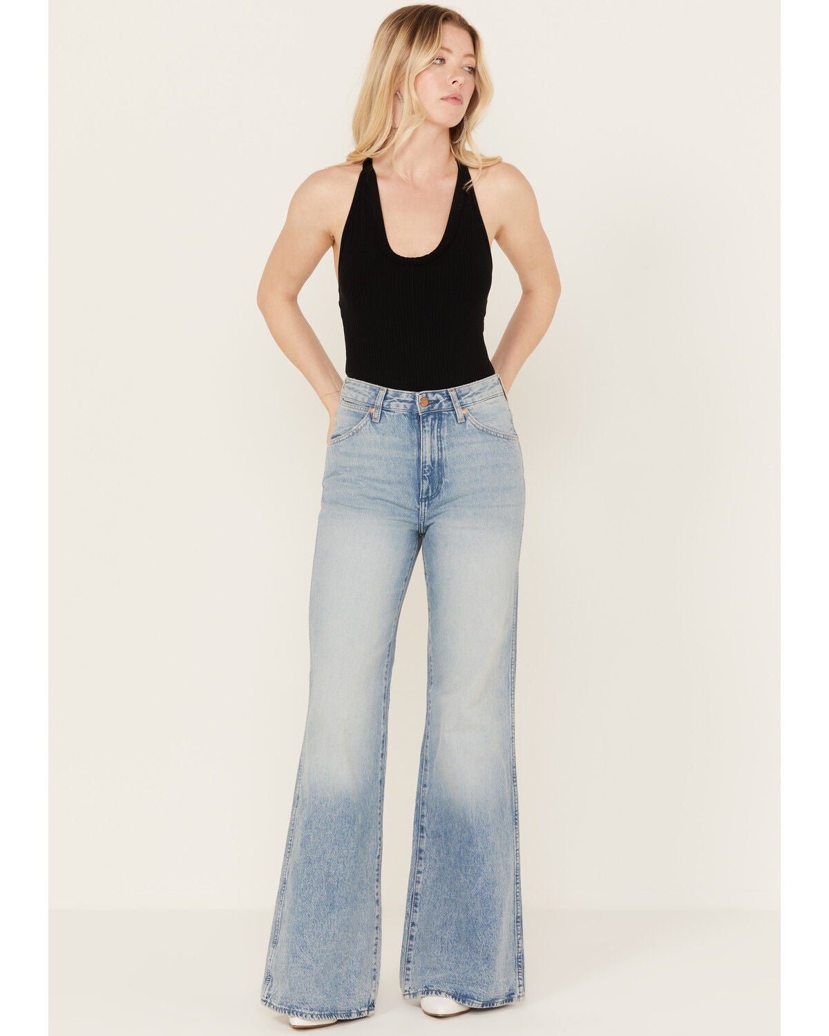 Wrangler Women's Honolua Wanderer 622 High Rise Flare Jeans, Blue, hi-res