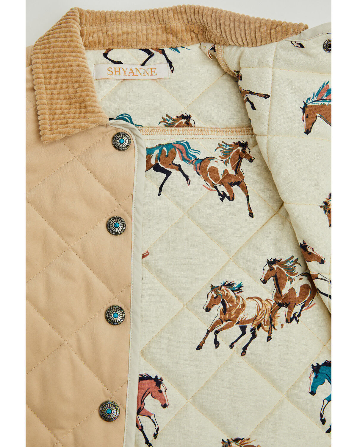 Image #4 - Shyanne Toddler Girls' Lilbet Quilted Concho Snap Jacket, Khaki, hi-res