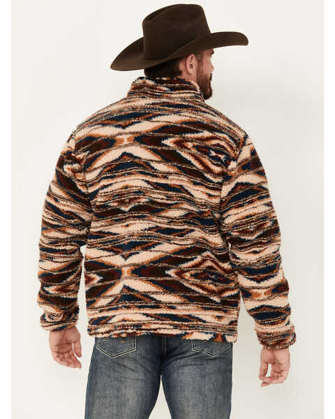 Image #4 - Ariat Men's Chimayo Southwestern Fleece Jacket, Tan, hi-res