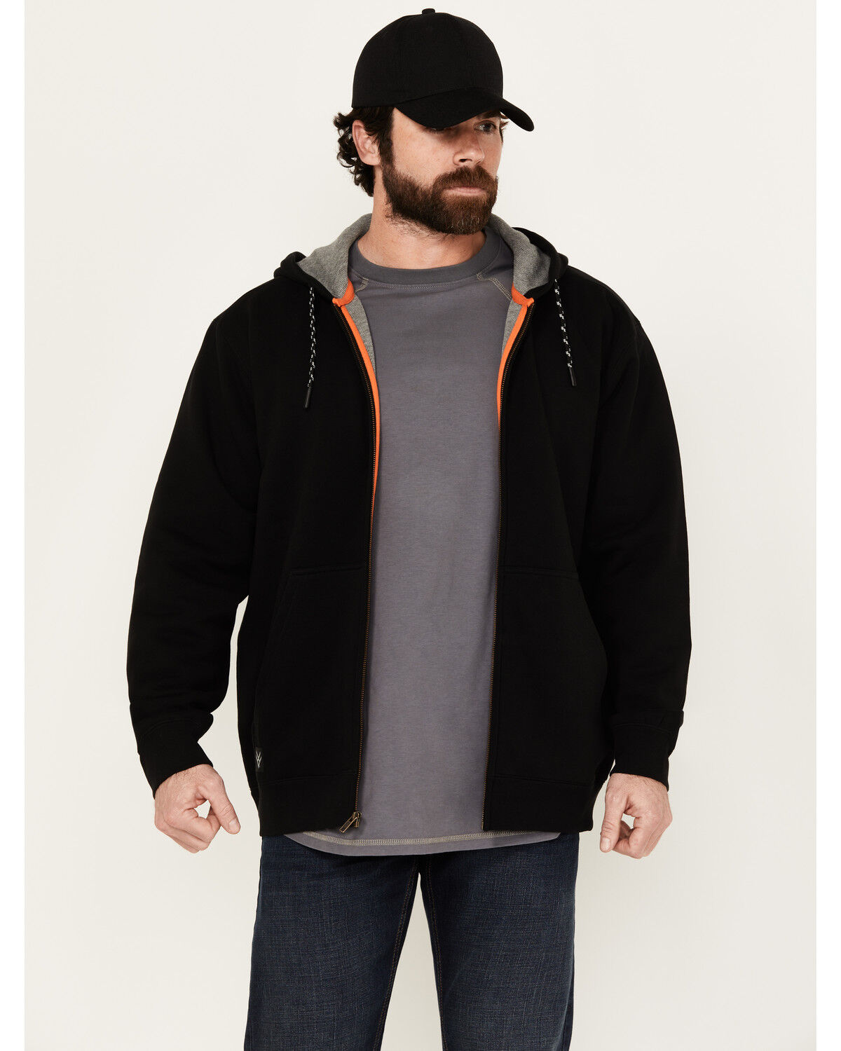 Image #1 - Hawx Men's Zip Front Hooded Zip Jacket - Tall, Black, hi-res