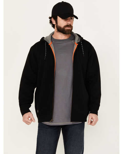 Hawx Men's Zip Front Hooded Zip Jacket - Tall , Black, hi-res