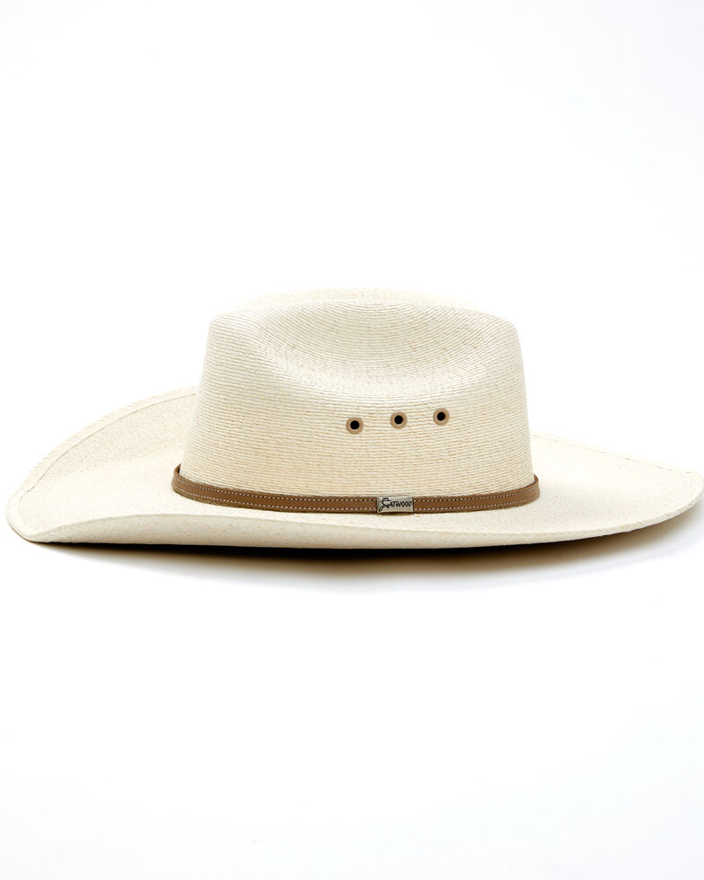 Atwood Men's Throroughbred Low Crown Palm Cowboy Hat , Natural, hi-res