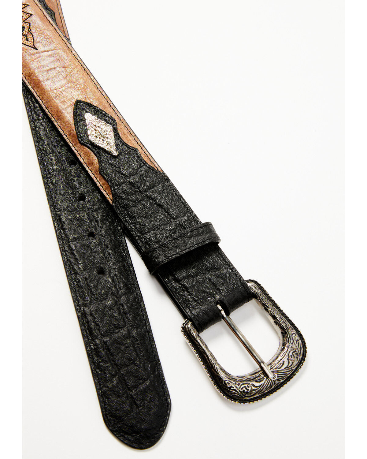 Image #2 - Moonshine Spirit Men's Embroidered Diamond Concho Leather Western Belt, , hi-res