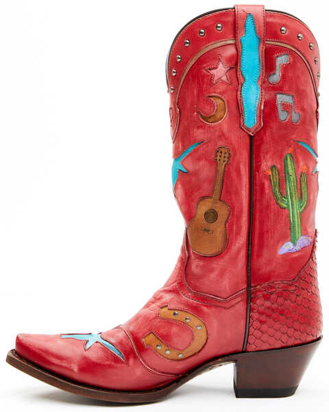 Image #4 - Dan Post Women's Red Dreams Western Boots - Snip Toe, , hi-res