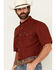 Image #2 - Wrangler Men's Solid Short Sleeve Snap Performance Western Shirt - Tall, Red, hi-res