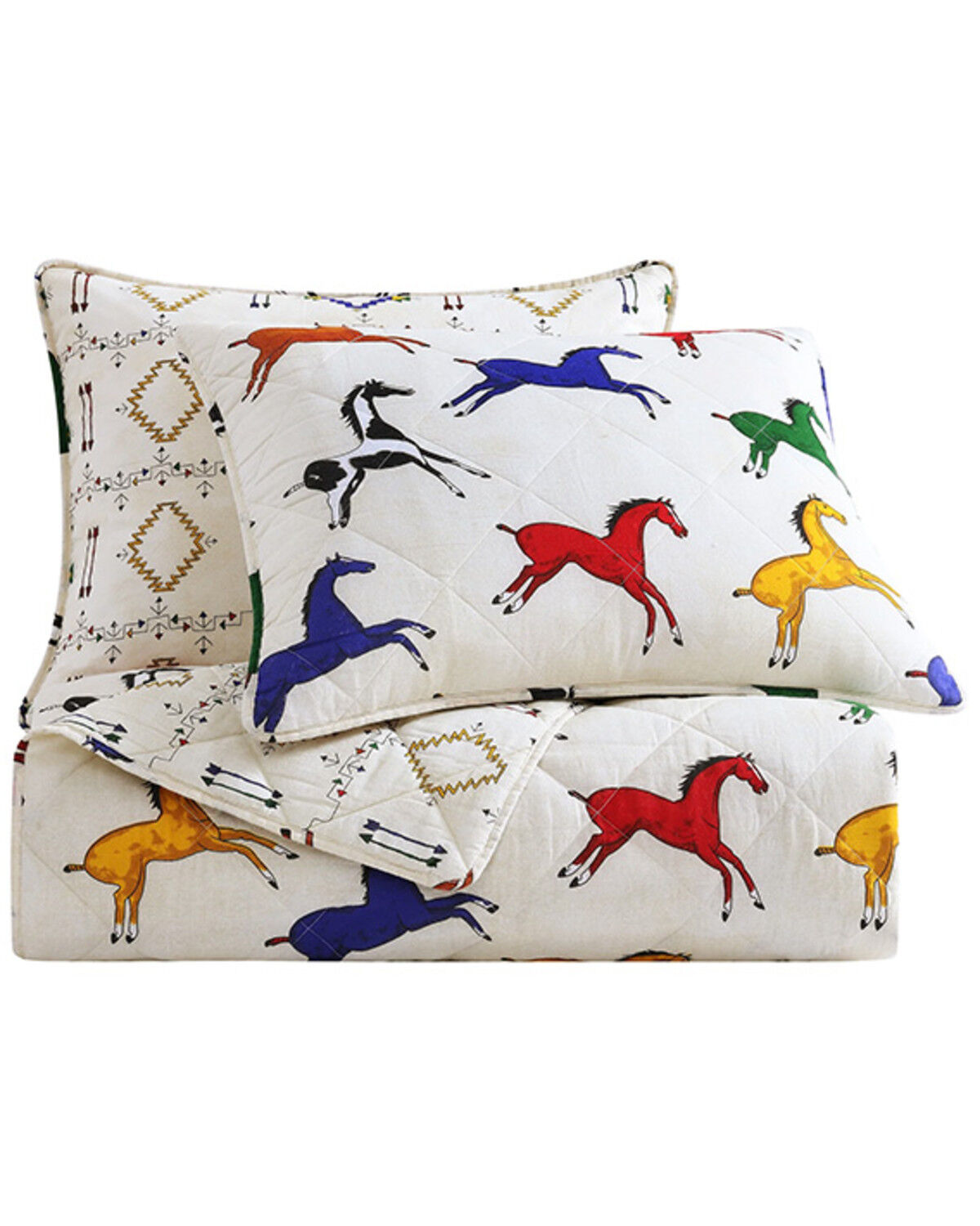 Image #1 - HiEnd Accents Wild Horses Reversible 3 Piece Quilt Set - King Size, Multi, hi-res